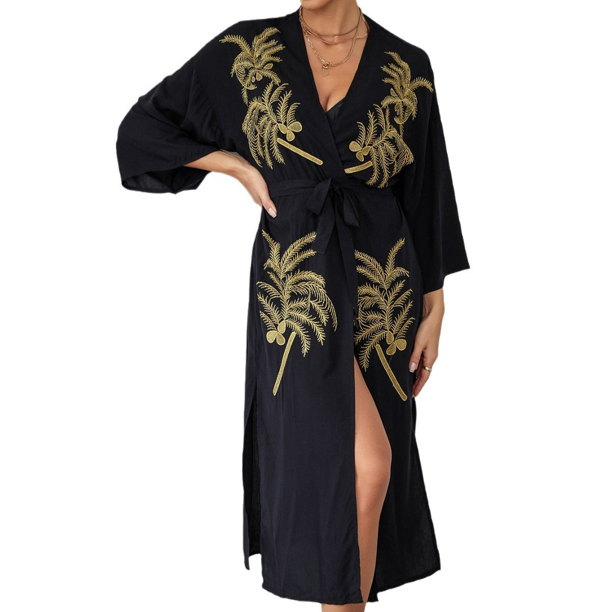 Black and gold kimono.