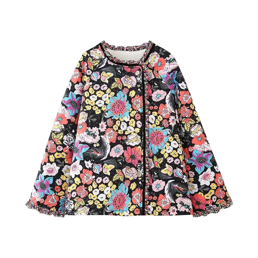 Women's Vintage Print Cotton Coat