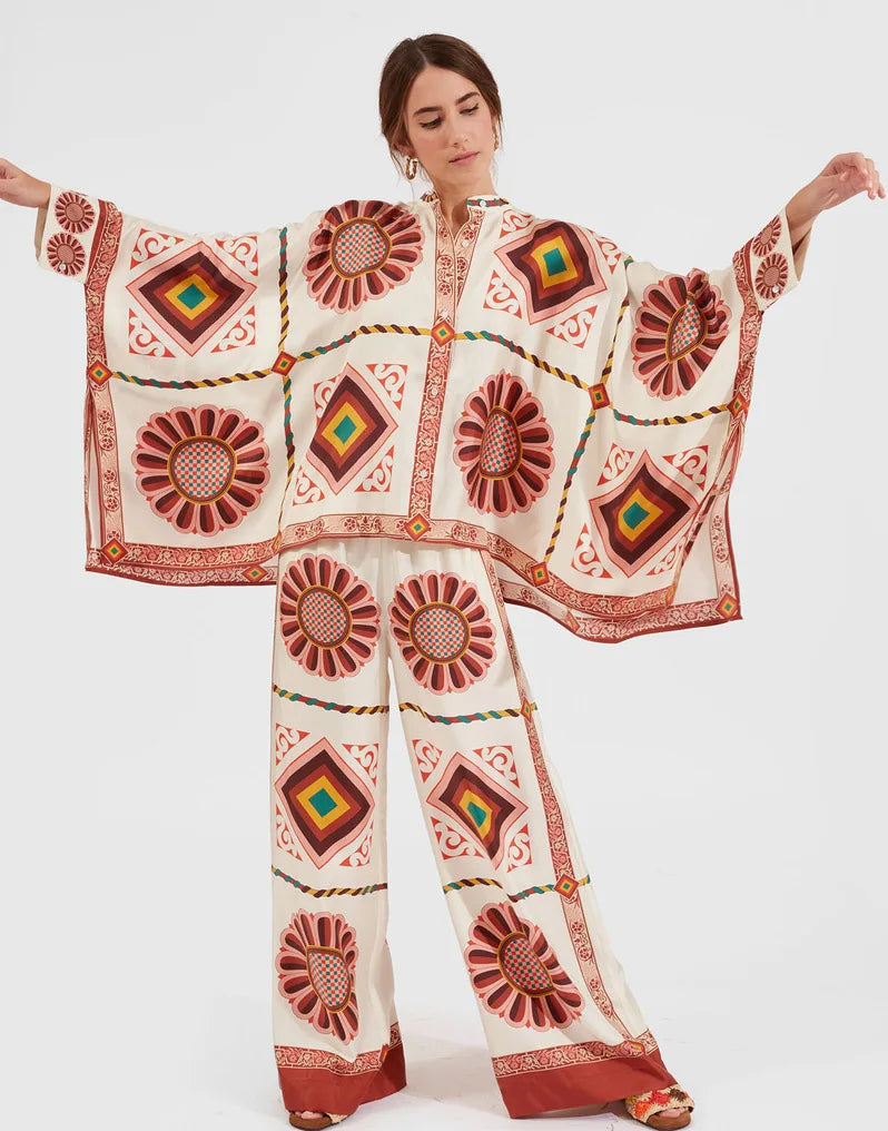Vintage Print Pants Set