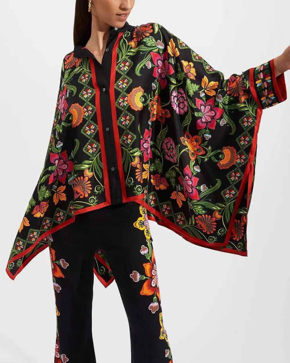 Vintage Print Pants Set