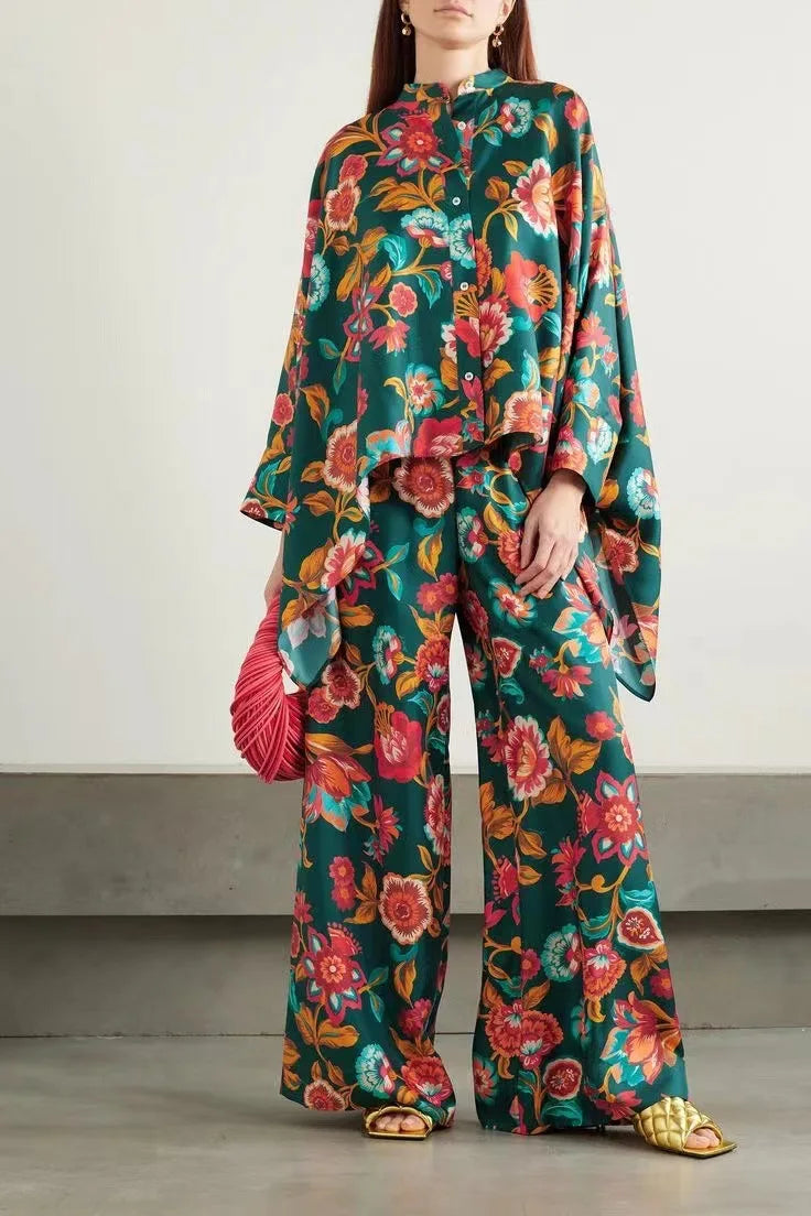 Vintage Print Pants Set