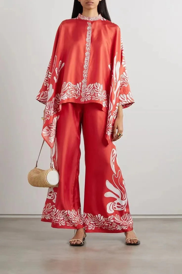 Vintage Print Pants Set