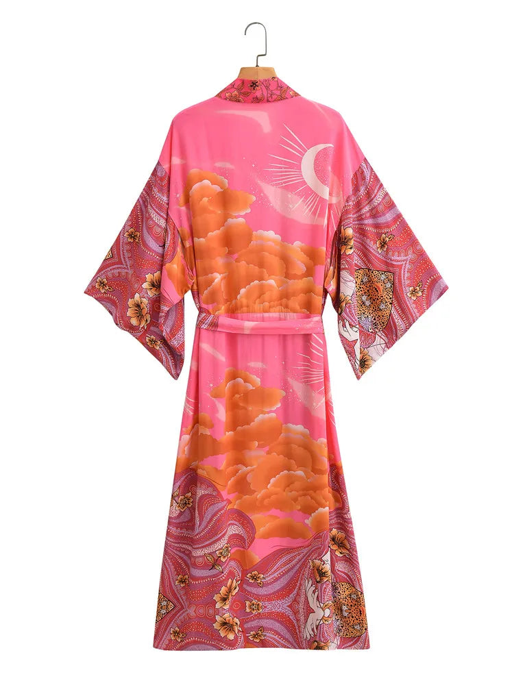 BOHO Moon Print Kimono