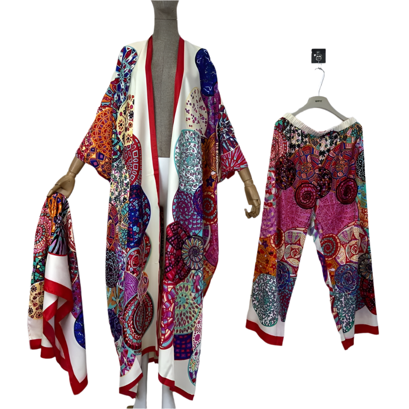 Classic bohemian print kimonos 2 piece sets