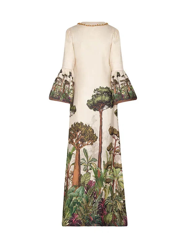 Floral Printed Evening Dress