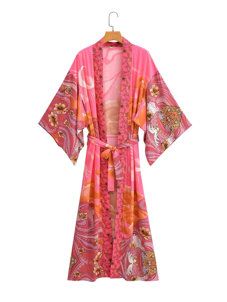 BOHO Moon Print Kimono