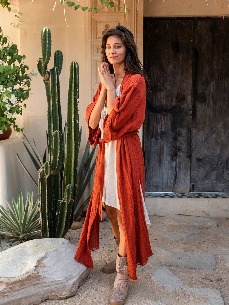 Bohemian Style Linen Summer Coat
