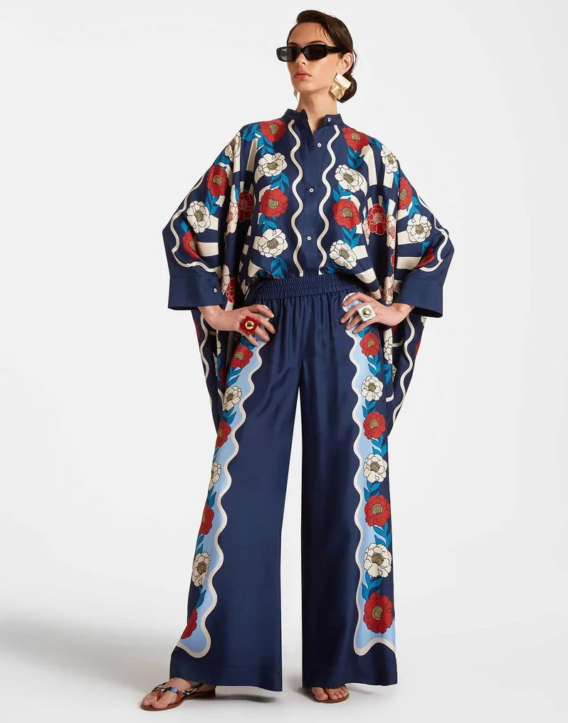 Vintage Print Pants Set