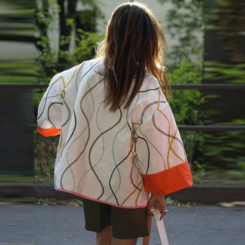 Geometric Print Casual Jacket