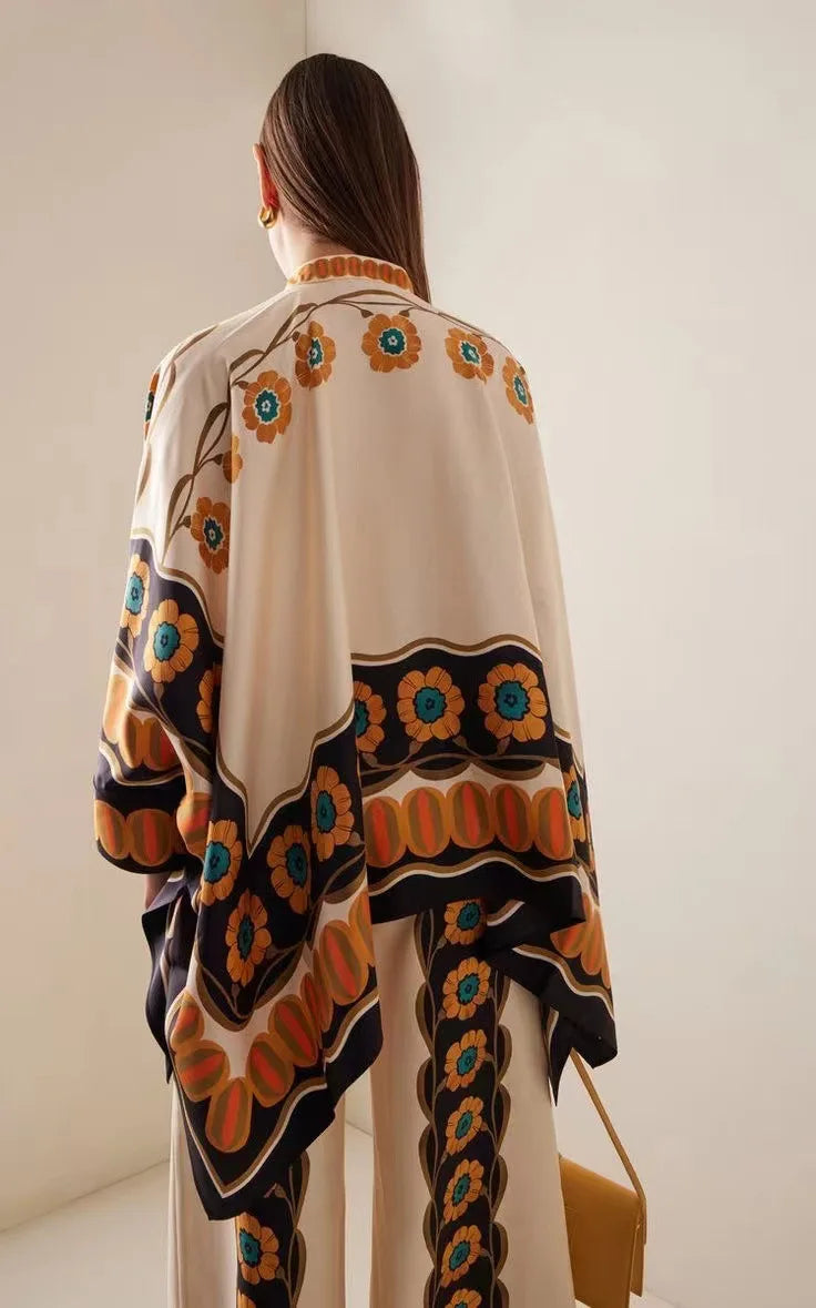 Vintage Print Pants Set