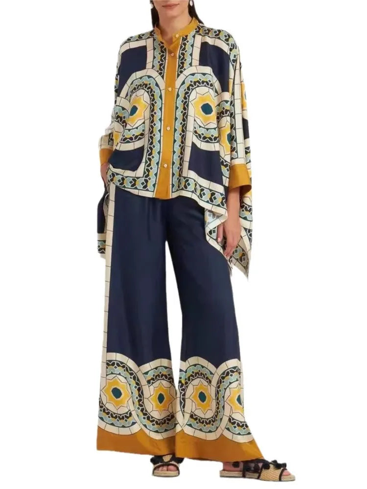 Vintage Print Pants Set
