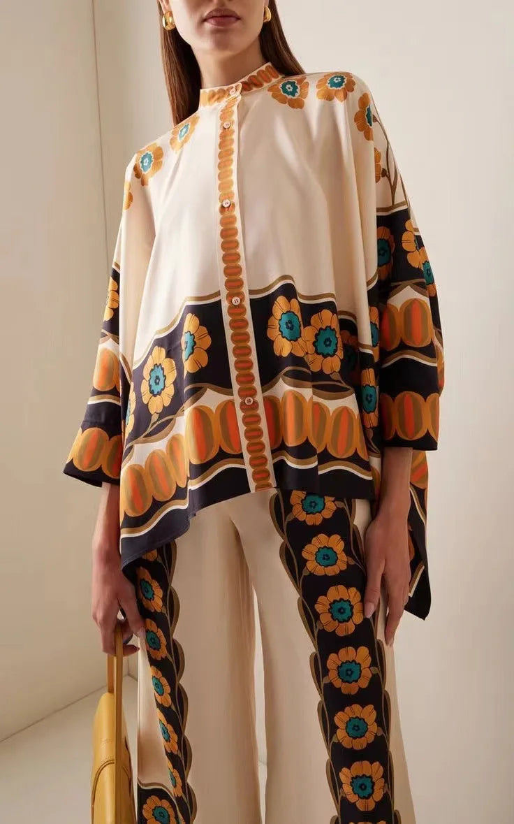 Vintage Print Pants Set