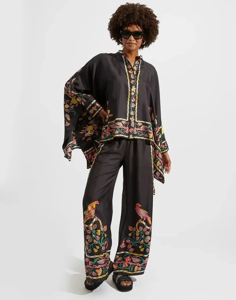 Vintage Print Pants Set