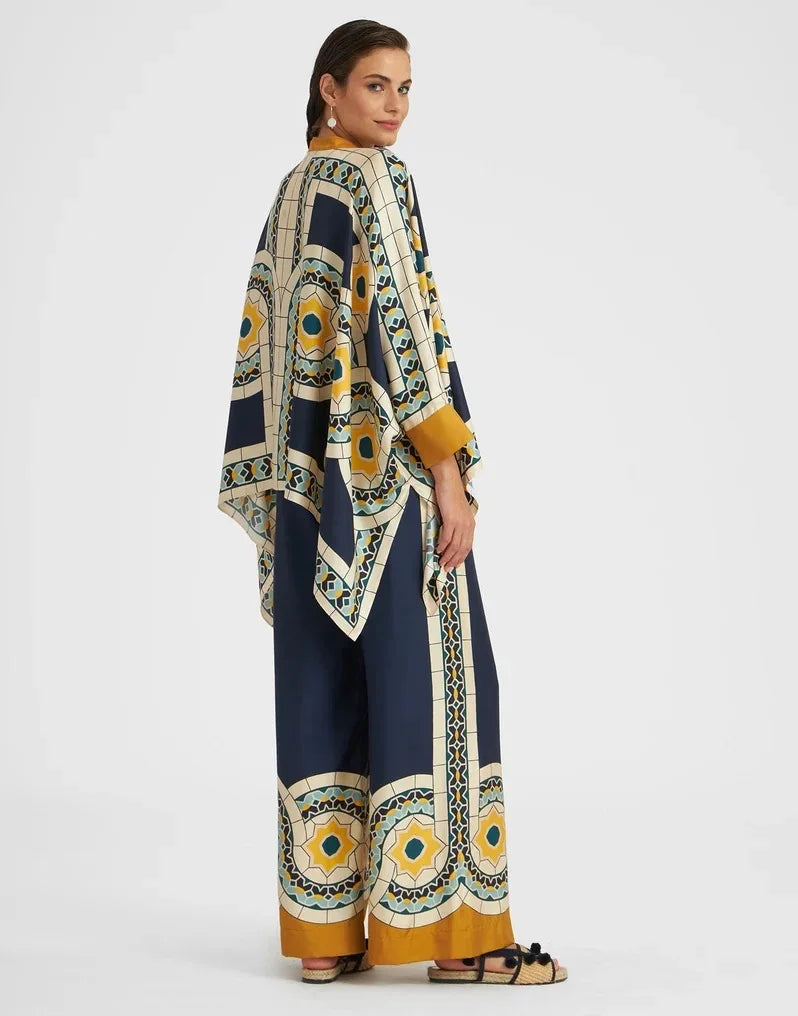 Vintage Print Pants Set