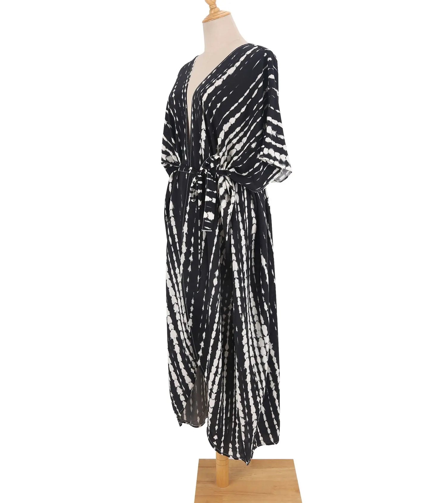 Best Selling. Women Black Tie Dye Kimono