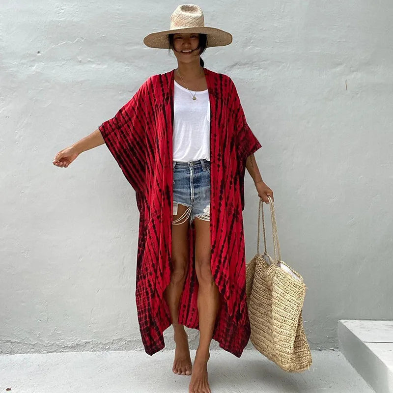 Best Selling. Women Black Tie Dye Kimono