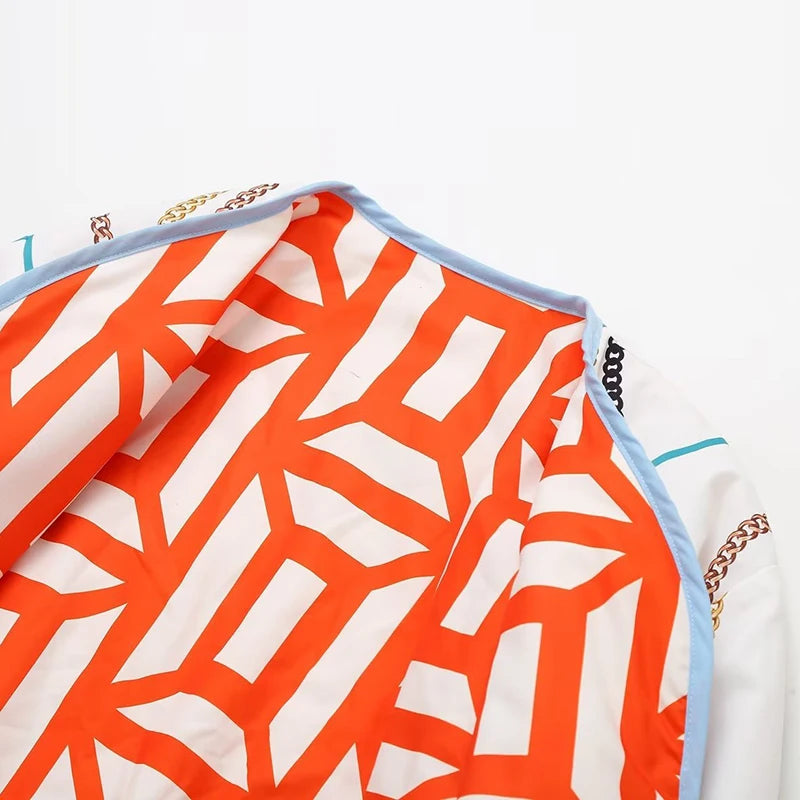 Geometric Print Casual Jacket