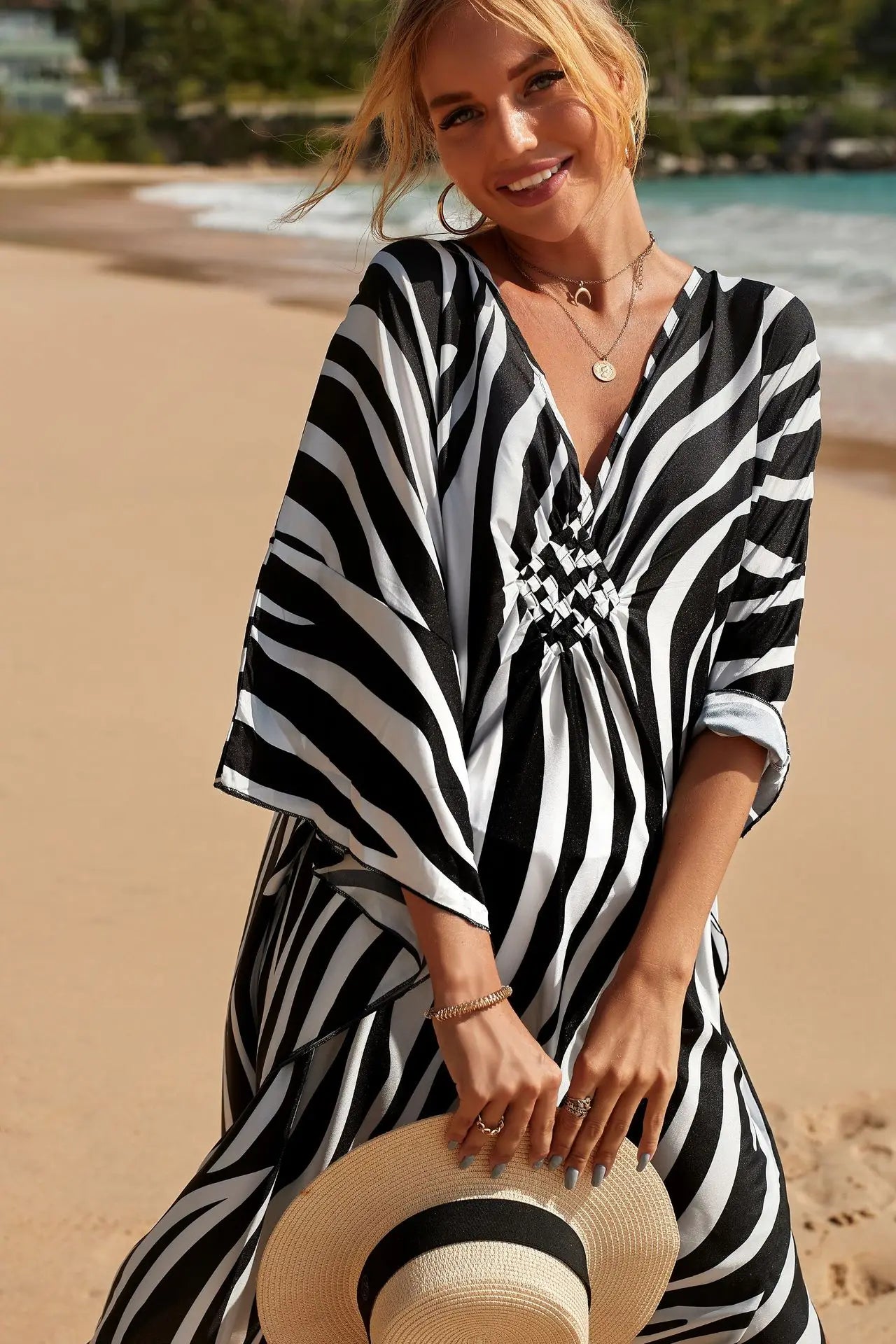 Plus Size Zebra Kaftan