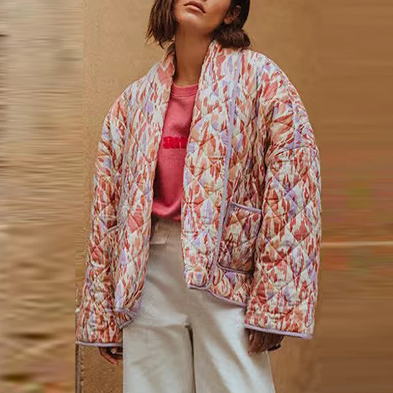 Geometric Print Casual Jacket