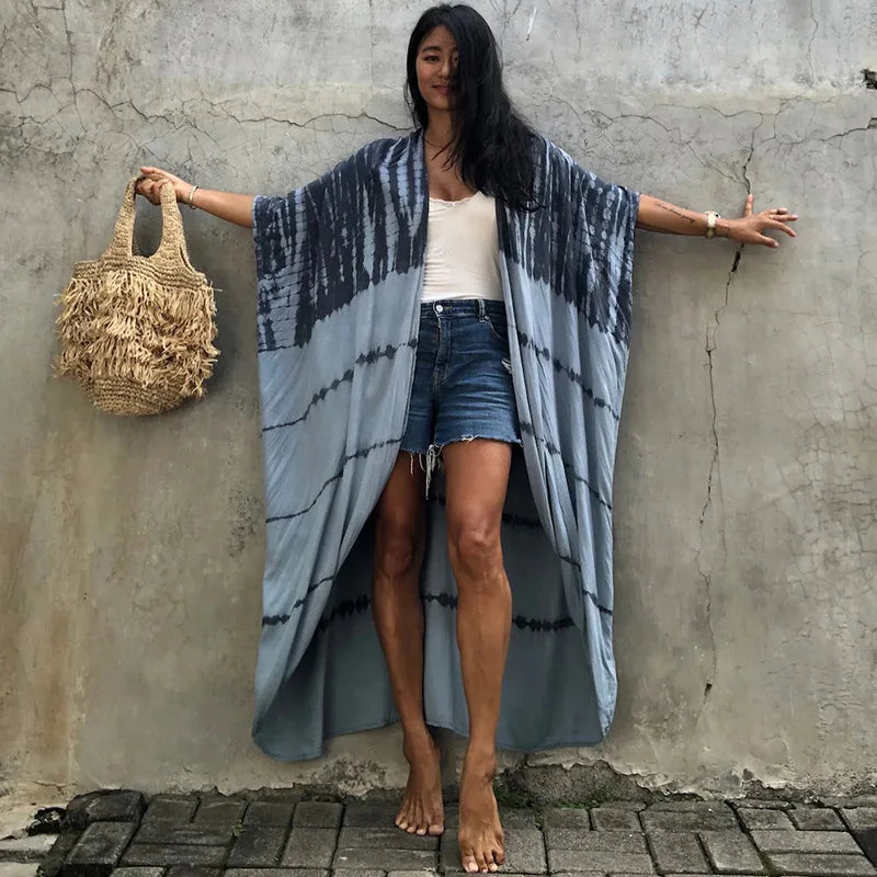 Best Selling. Women Black Tie Dye Kimono