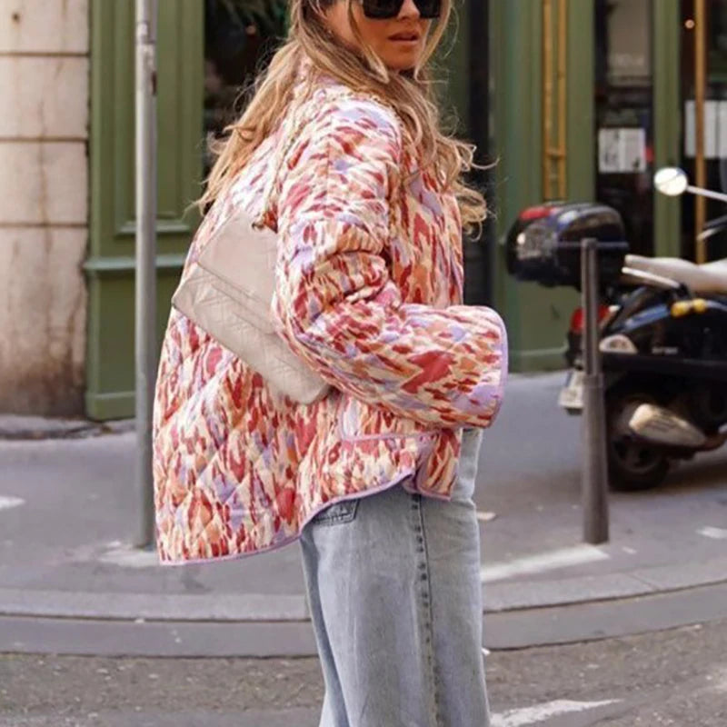 Geometric Print Casual Jacket