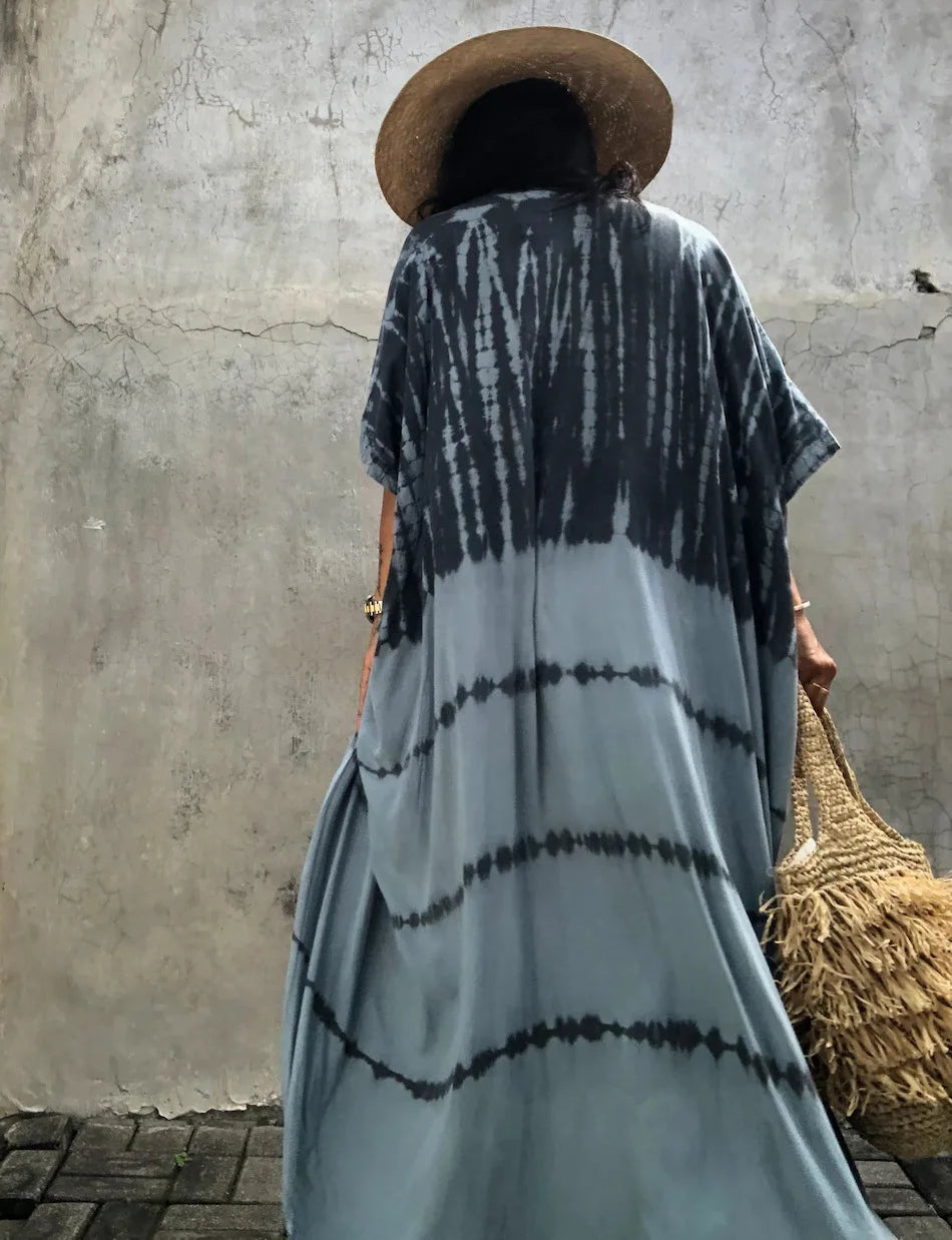 Best Selling. Women Black Tie Dye Kimono