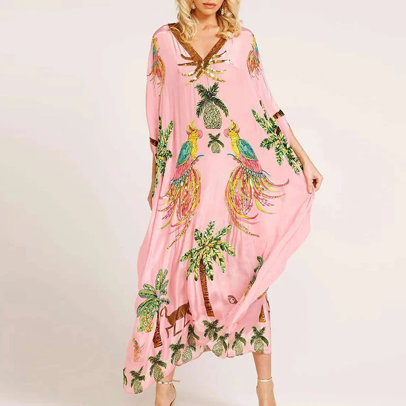 Pineapple Kaftan With Sequin Detail