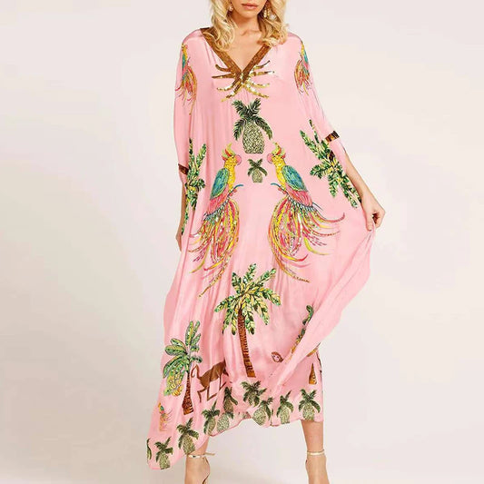 Pineapple Kaftan With Sequin Detail