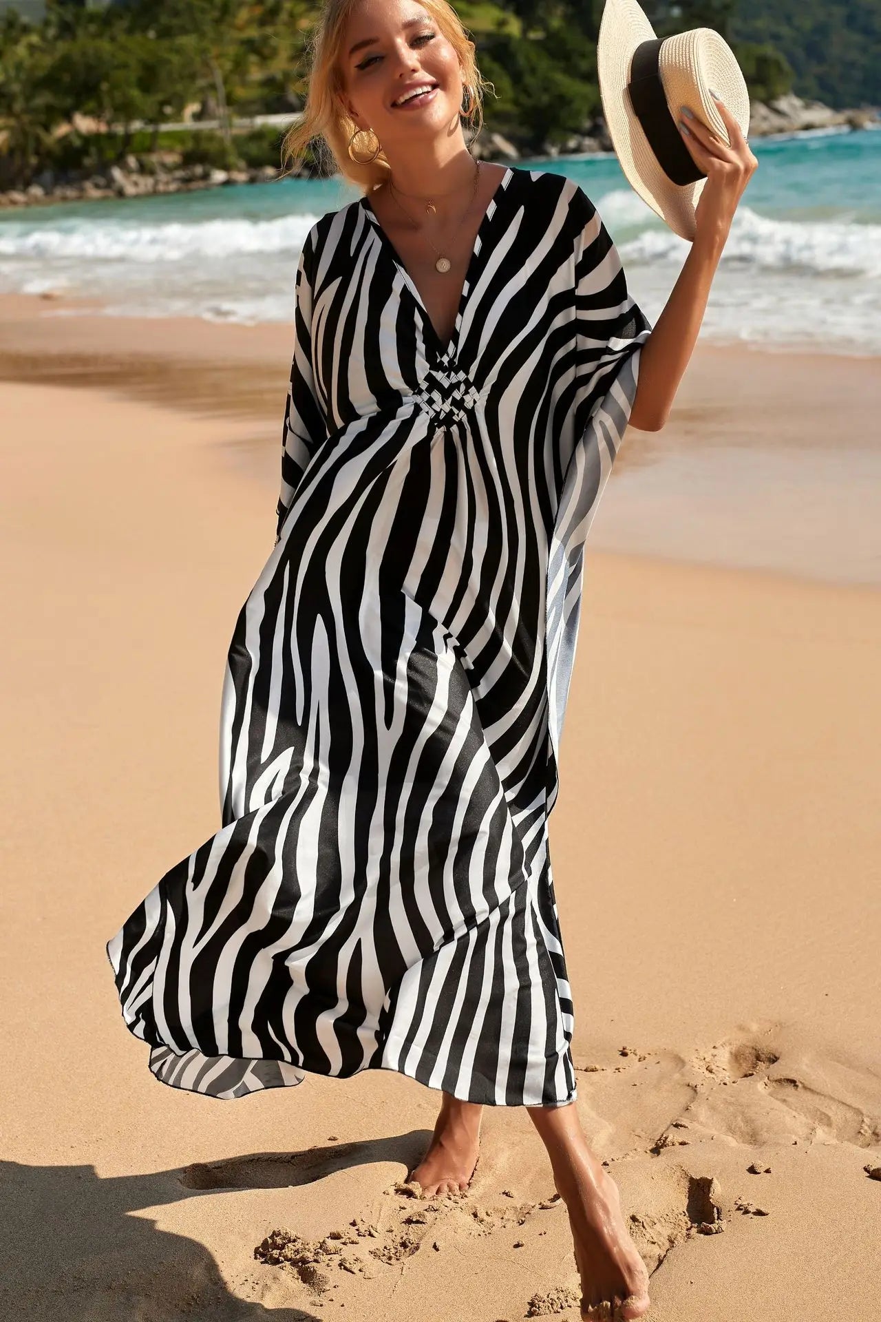 Zebra Printed Kaftan