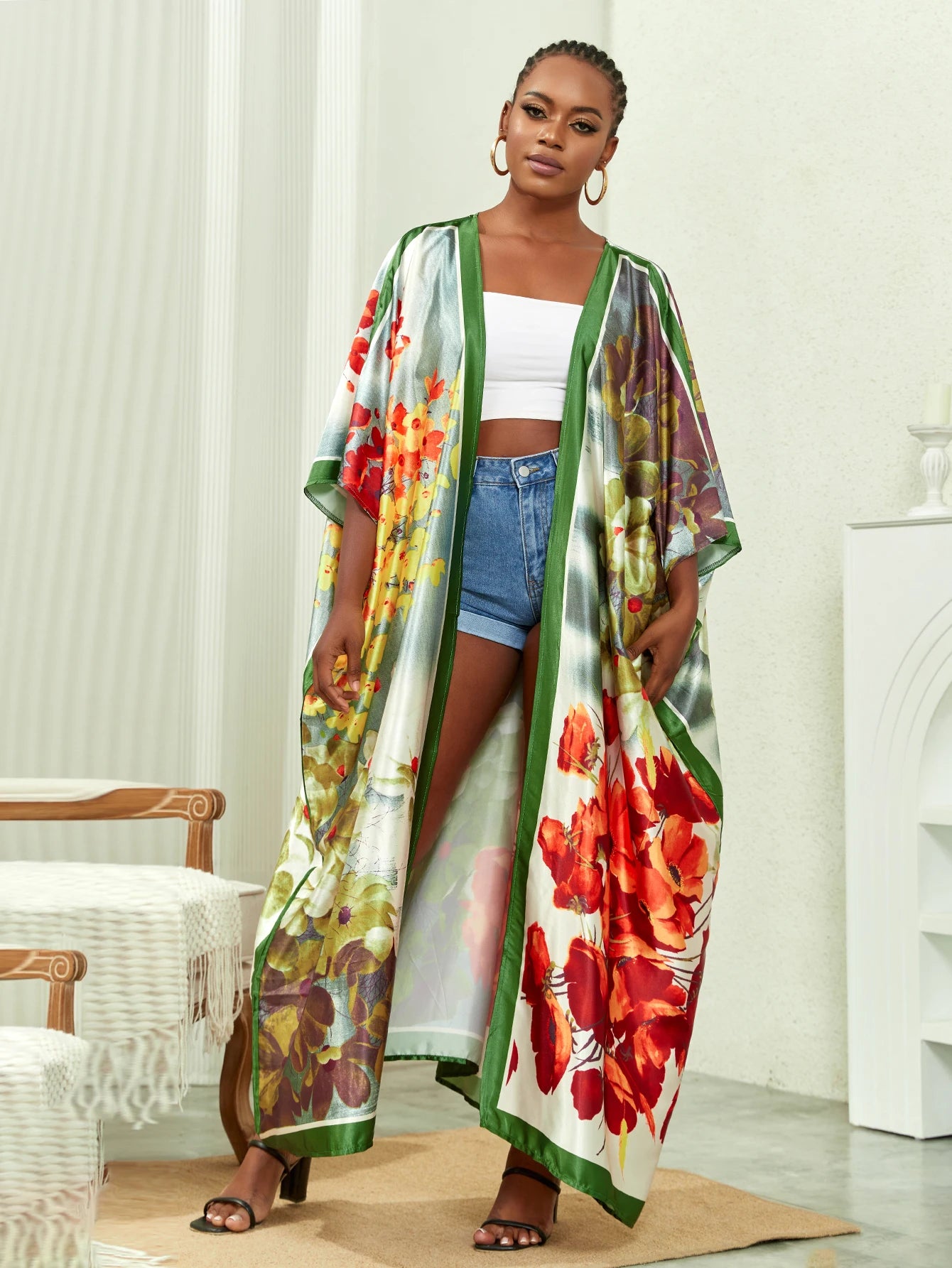 Plus Size Elegant Kimono