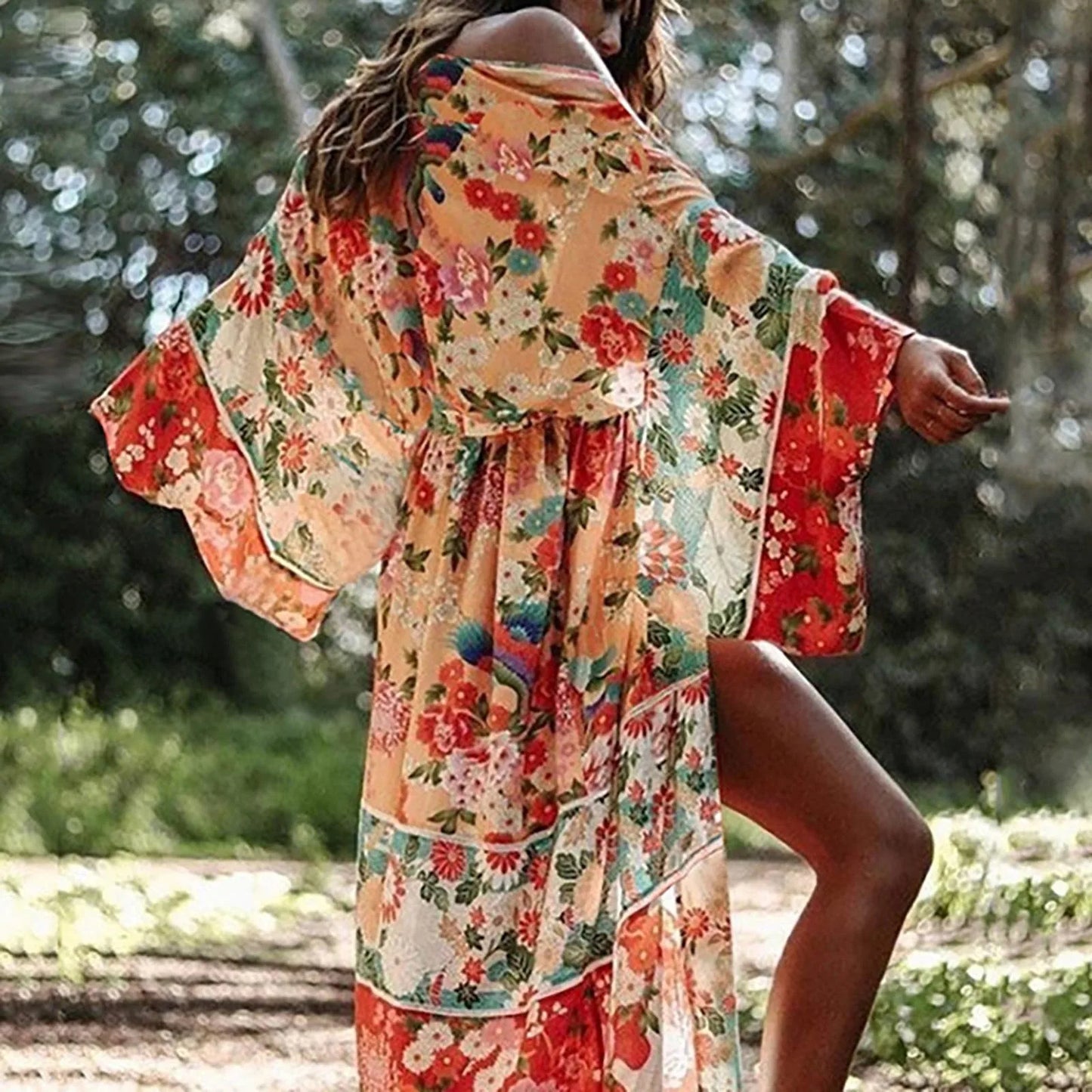 Ladies' Floral Printed Bohemian Kimono