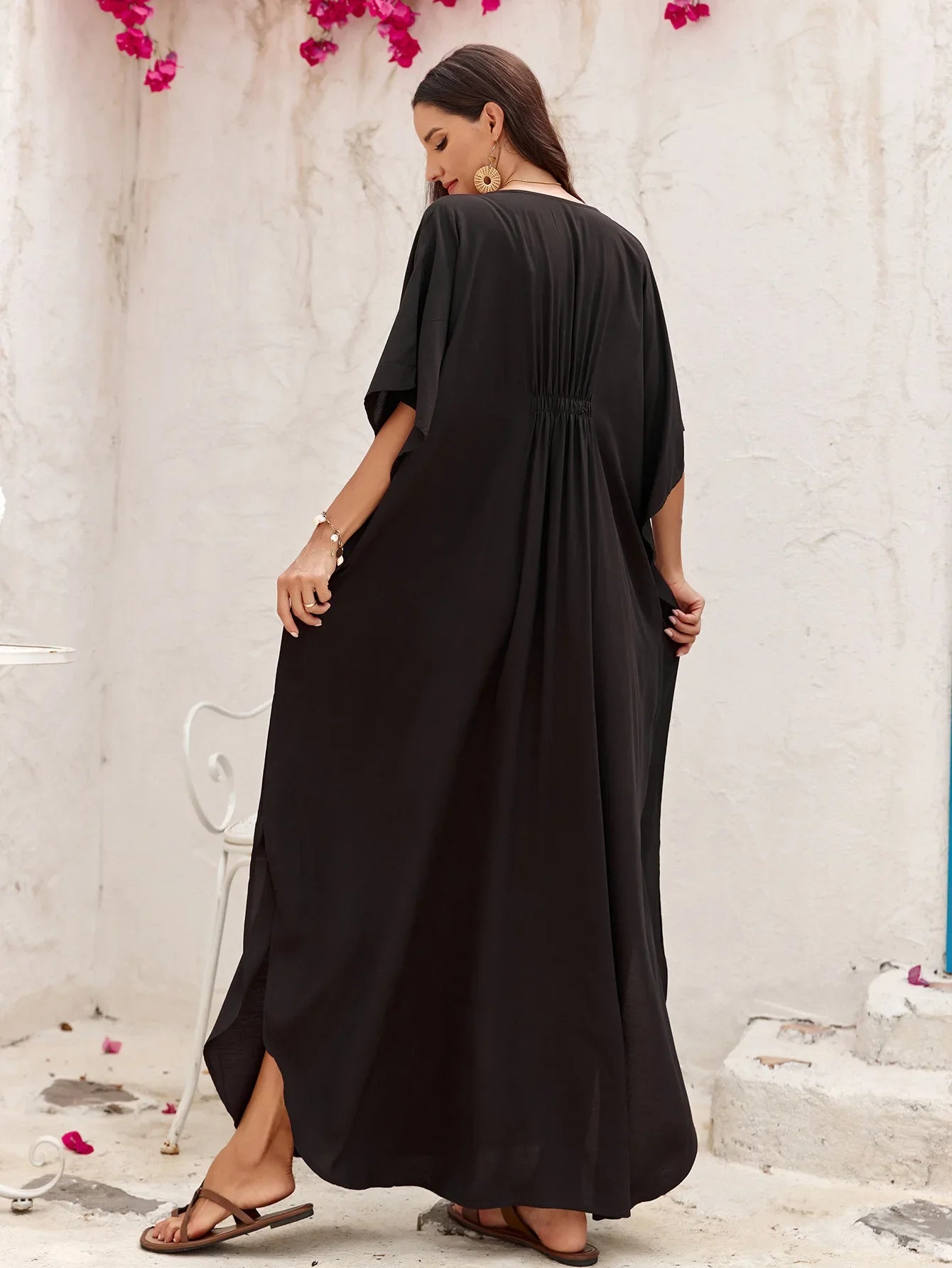 Plus Size Kaftan Black And White