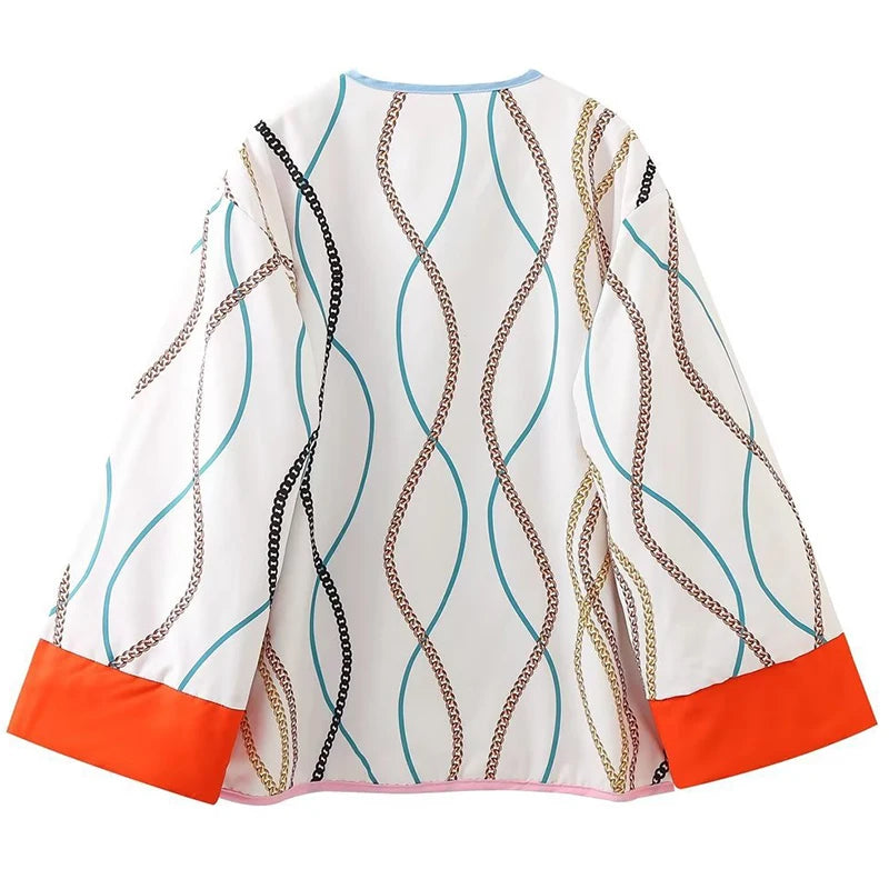 Geometric Print Casual Jacket