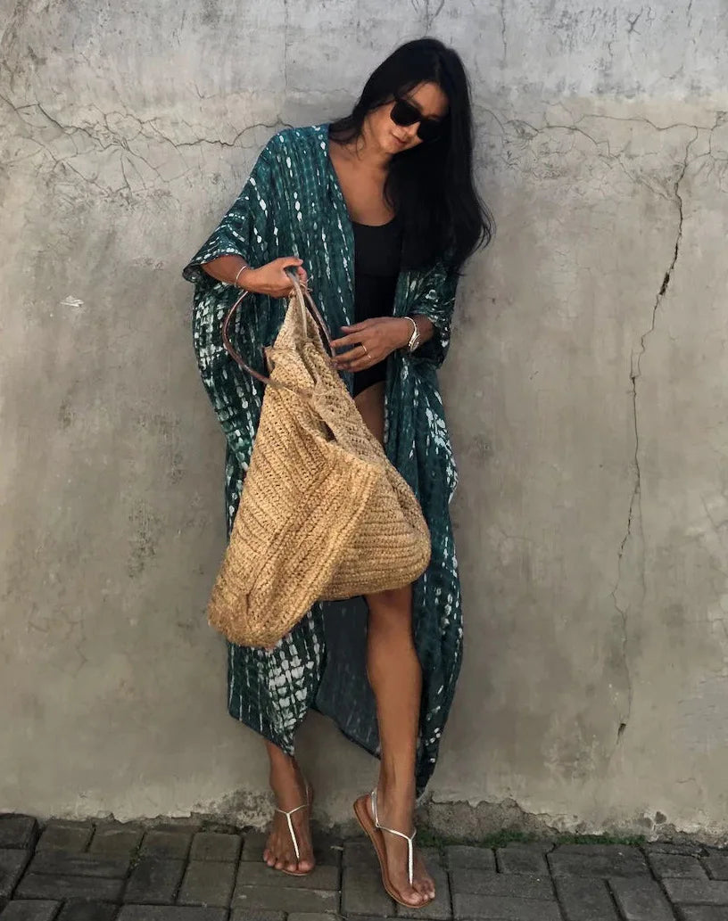 Best Selling. Women Black Tie Dye Kimono