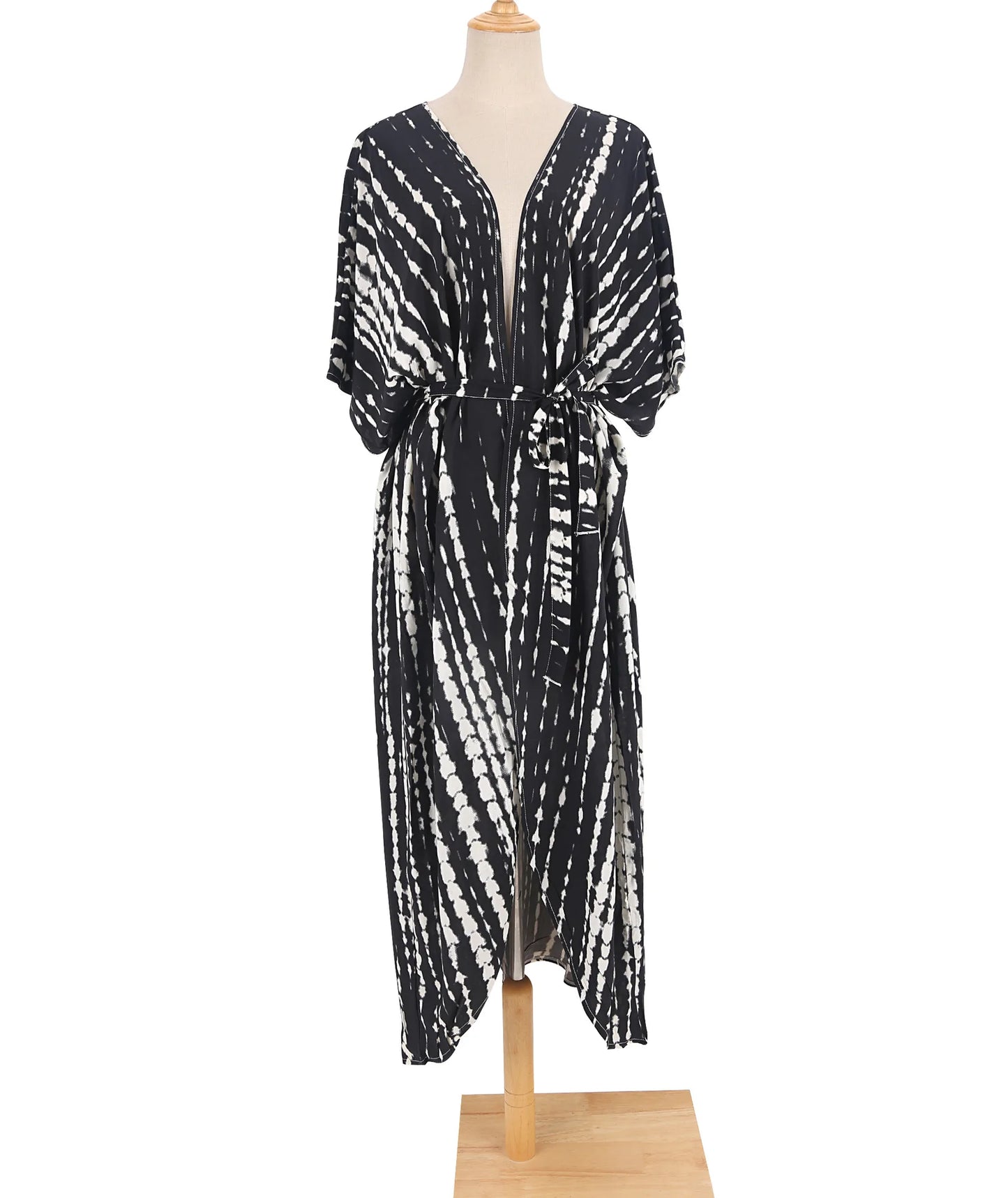 Best Selling. Women Black Tie Dye Kimono
