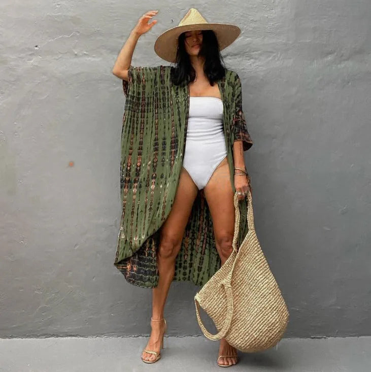 Best Selling. Women Black Tie Dye Kimono