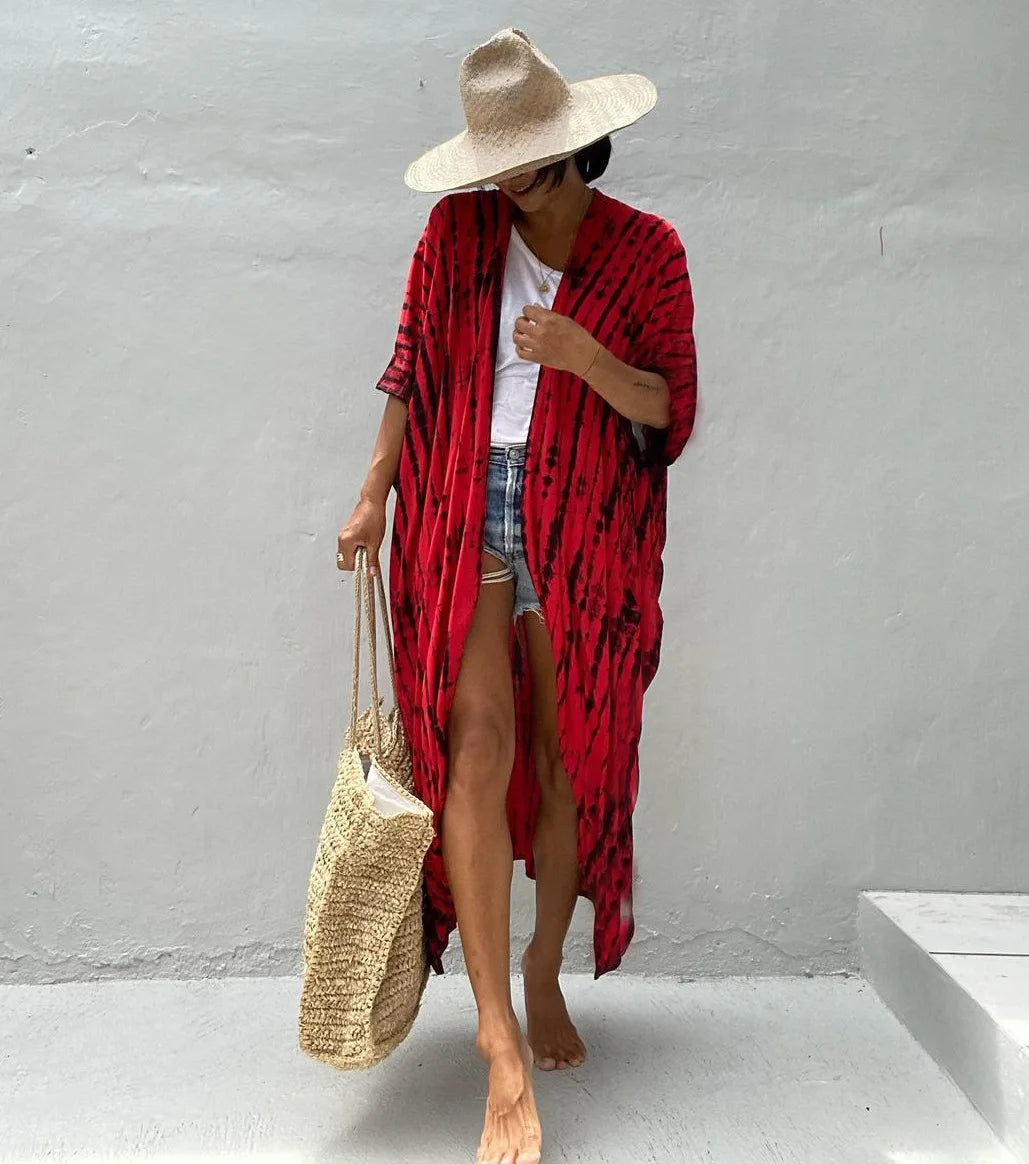 Best Selling. Women Black Tie Dye Kimono