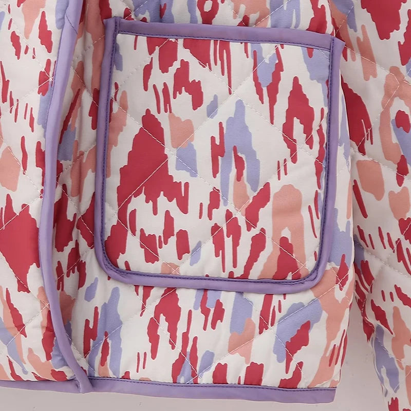Geometric Print Casual Jacket