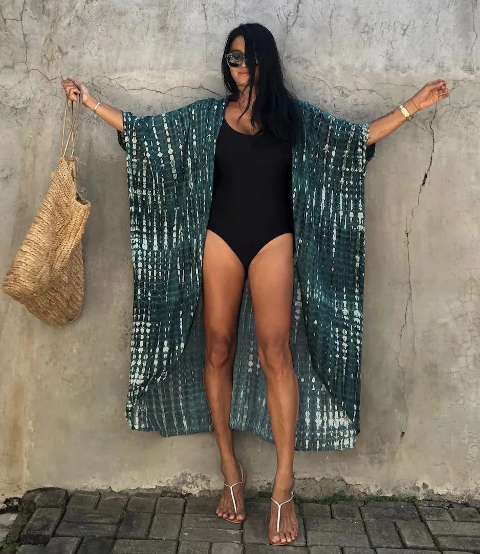 Best Selling. Women Black Tie Dye Kimono