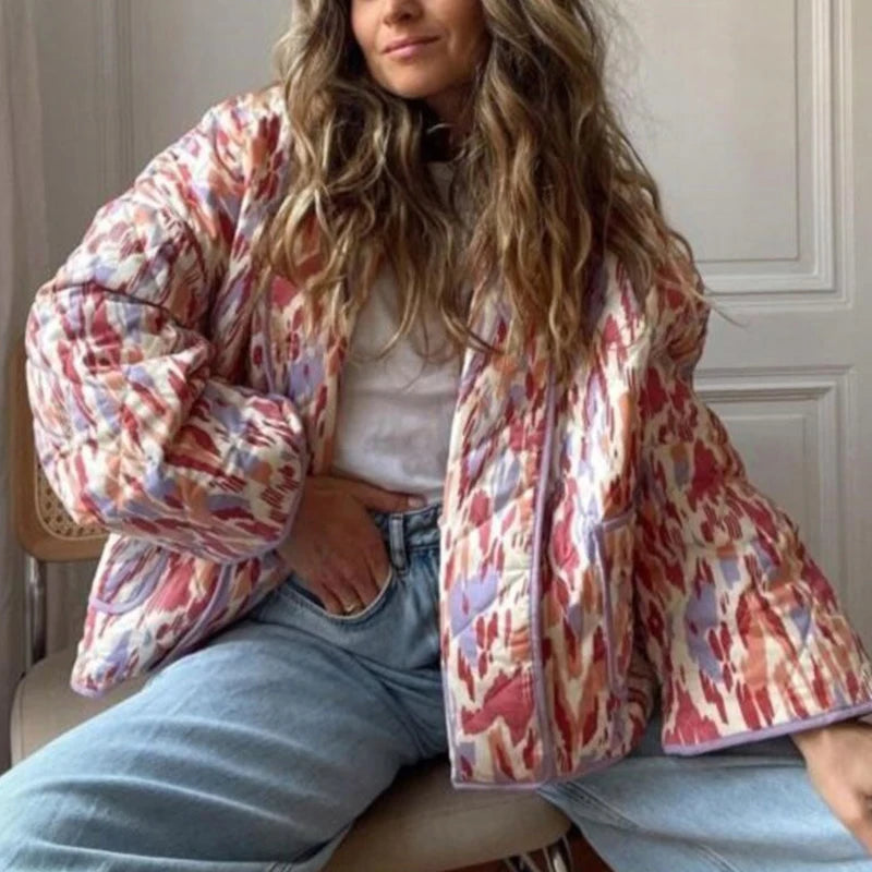 Geometric Print Casual Jacket