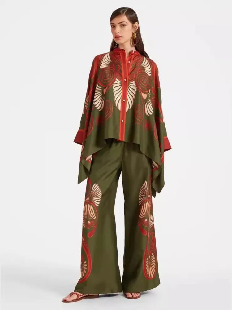 Vintage Print Pants Set