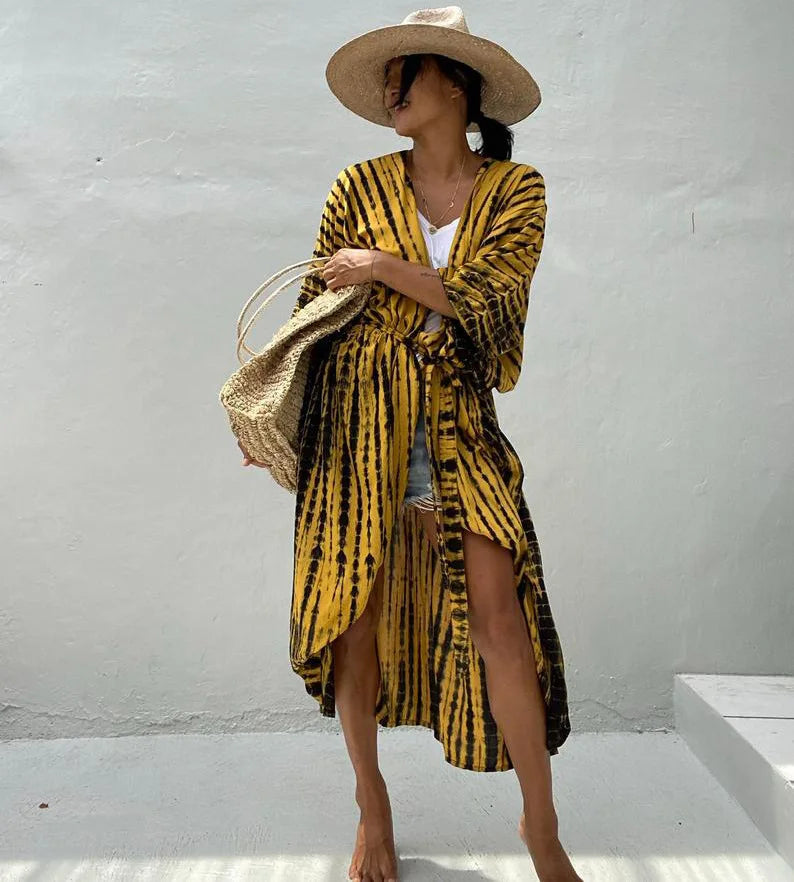 Best Selling. Women Black Tie Dye Kimono