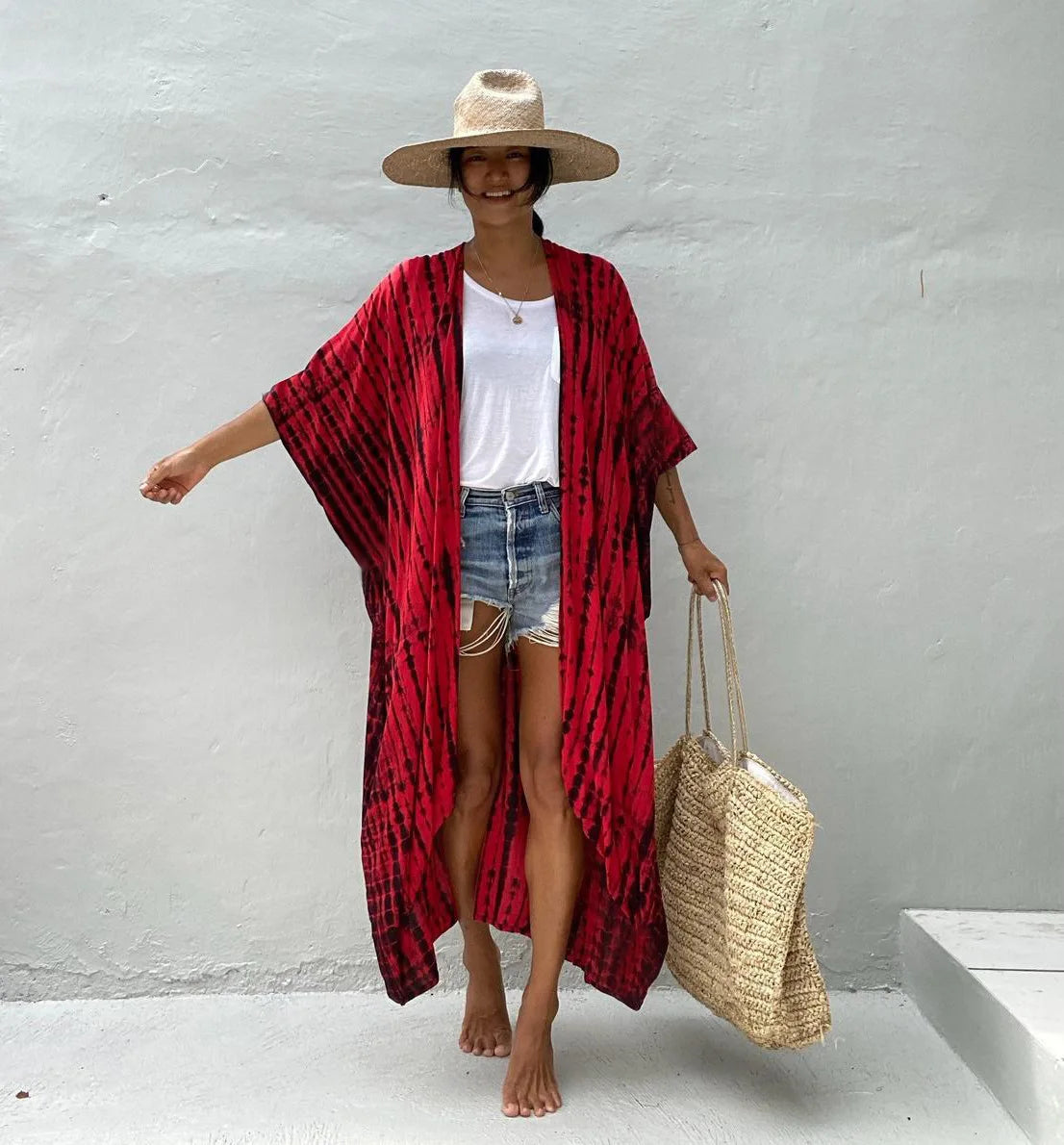 Best Selling. Women Black Tie Dye Kimono