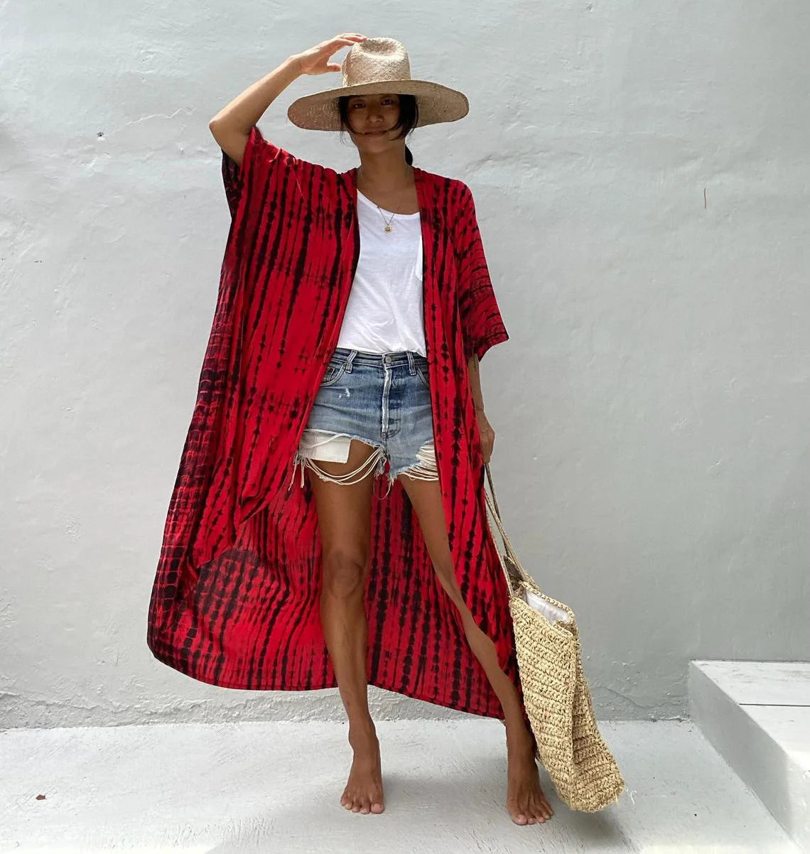 Best Selling. Women Black Tie Dye Kimono