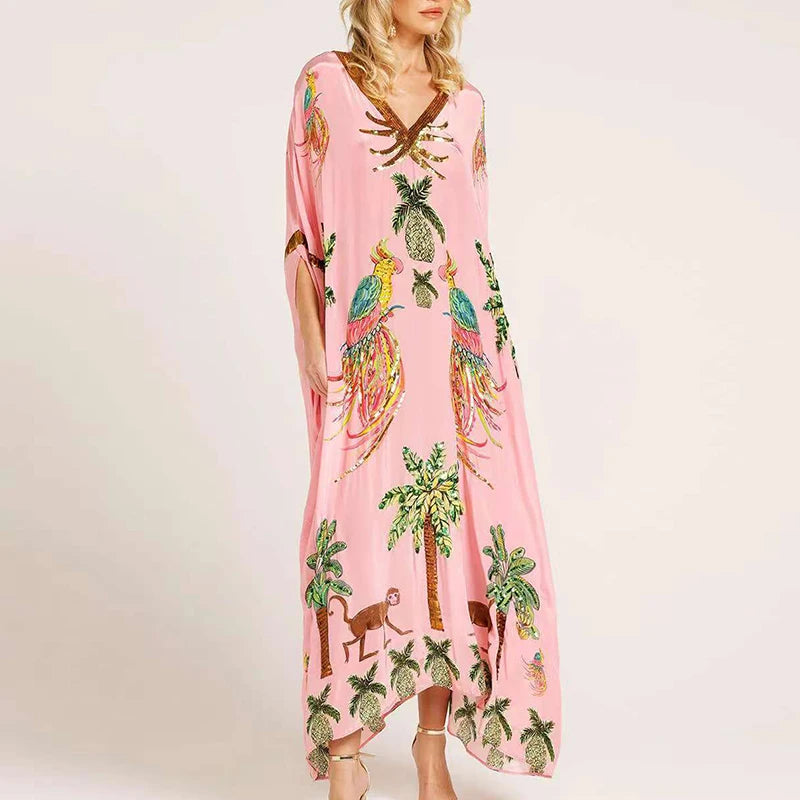 Pineapple Kaftan With Sequin Detail