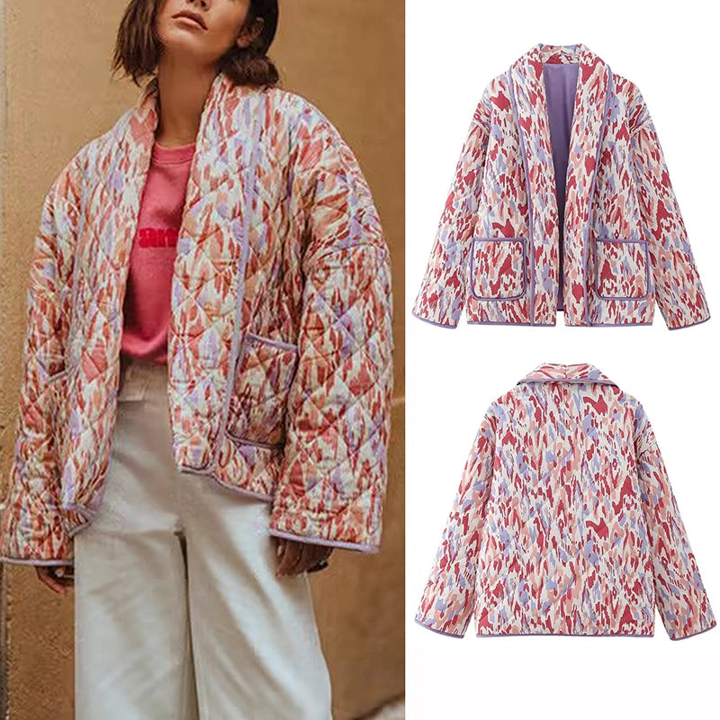 Geometric Print Casual Jacket