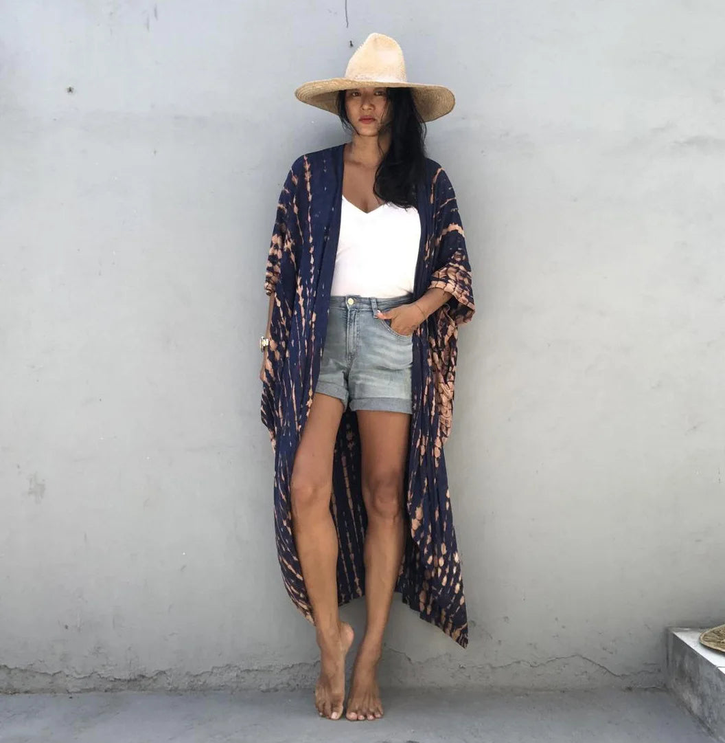 Best Selling. Women Black Tie Dye Kimono