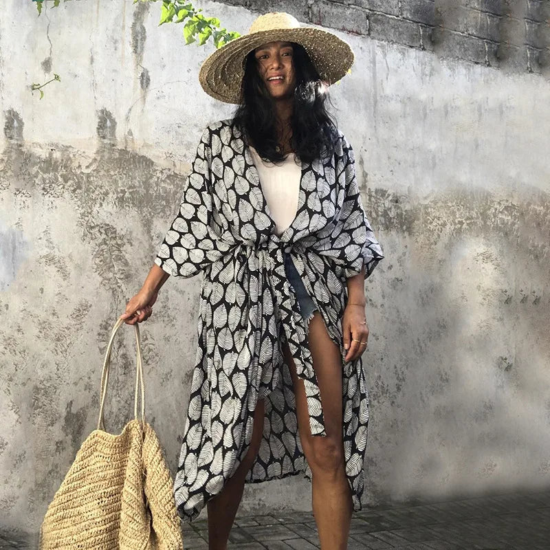 Best Selling. Women Black Tie Dye Kimono