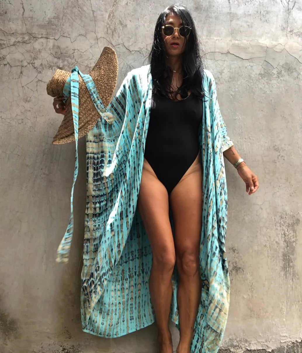 Best Selling. Women Black Tie Dye Kimono