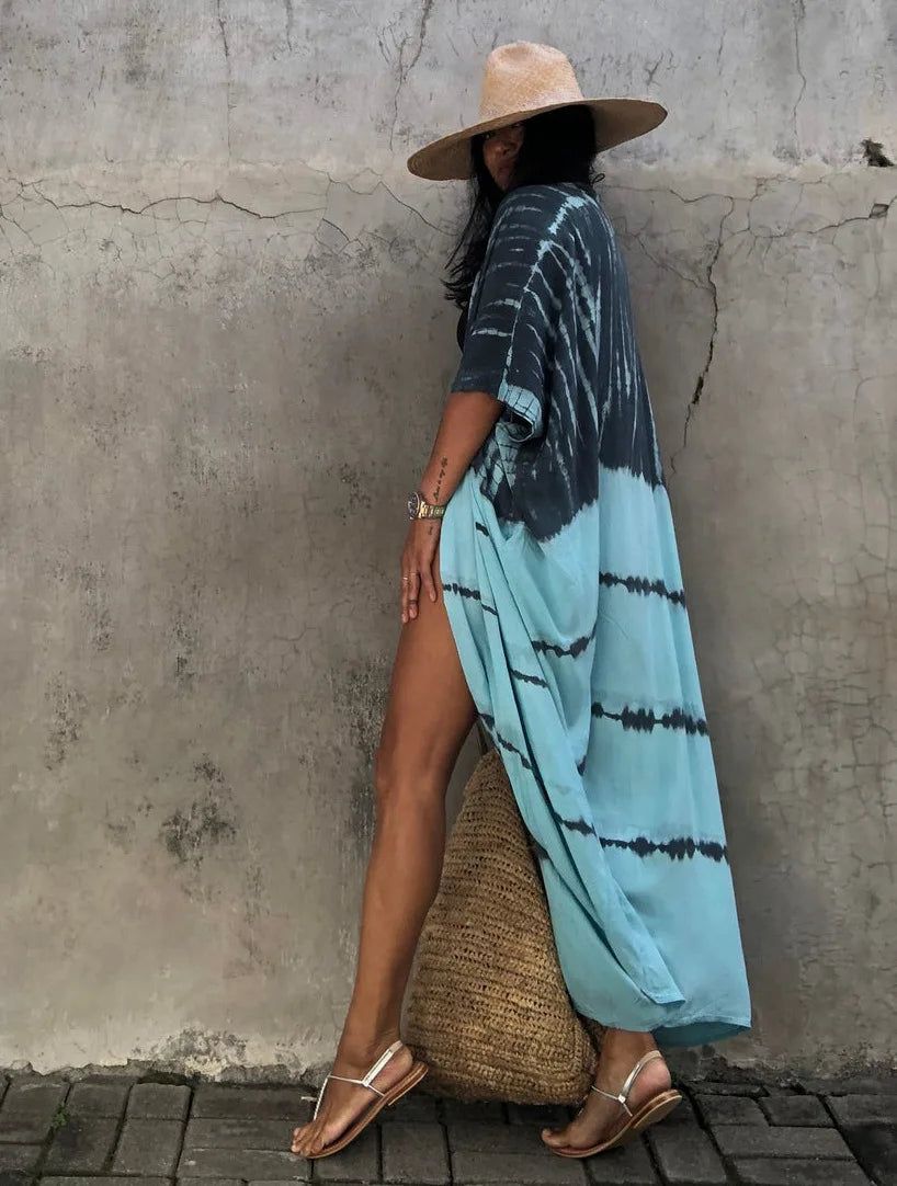 Best Selling. Women Black Tie Dye Kimono